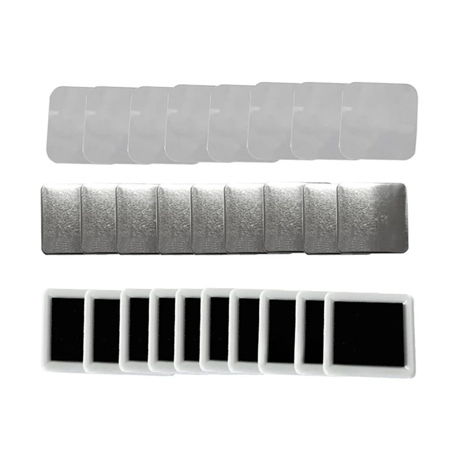 Badge carré vierge à faire soi-même, aimants de réfrigérateur 50 x 50 mm, pièces for fabrication de badges, poinçonneuses, machines à poinçonner(Plastic bottom badge)