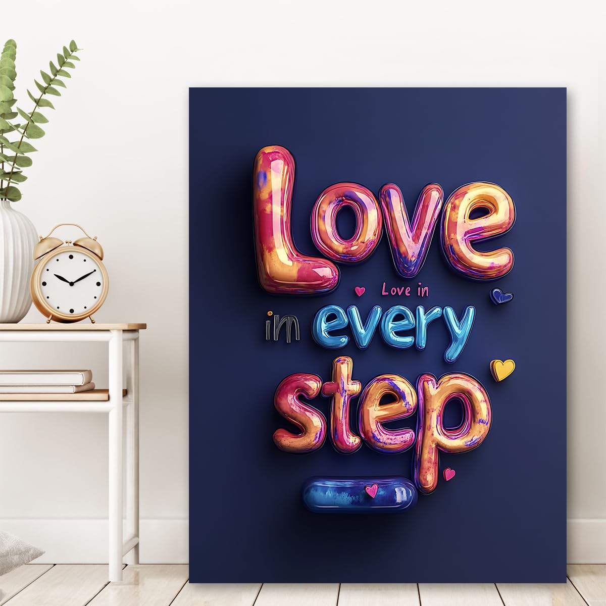 CHERHERART Cartel de pared de lienzo romántico de amor citas modernas inspiradoras vibrantes grabados de fotos para salón dormitorio oficina estructura interior 65x85cm
