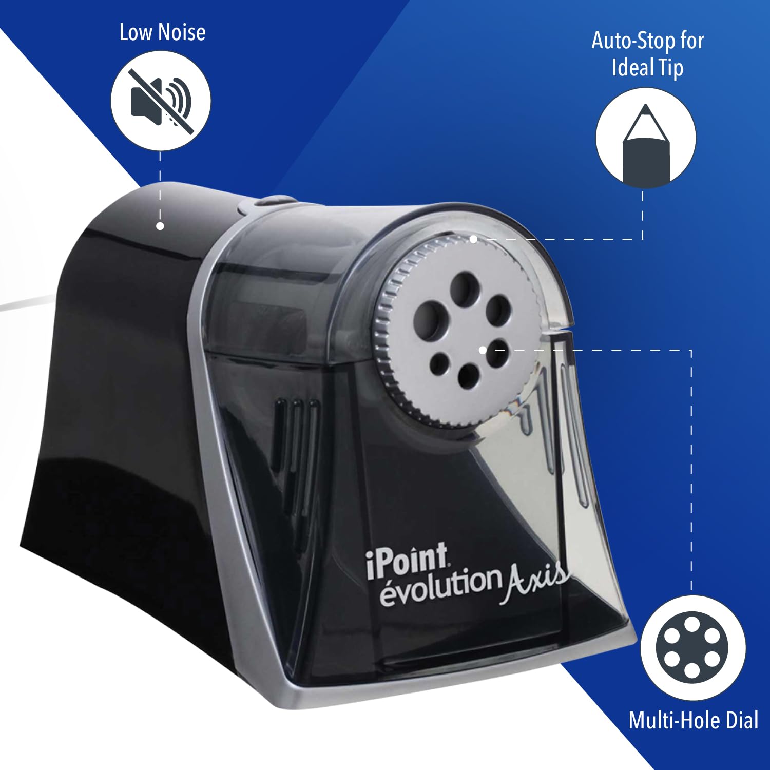 Westcott Electric iPoint Evolution Axis - Sacapuntas, color negro y plateado