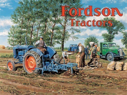 Fordson Tractors ploughing metal sign (og 4030)