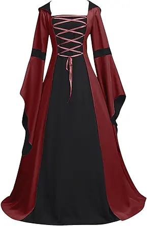 OIOLOYJM Renaissance Costume Women Medieval Sexy Plus Size Witch Vampire Gothic Halloween Costumes Woman 2025 Clothes Dresses