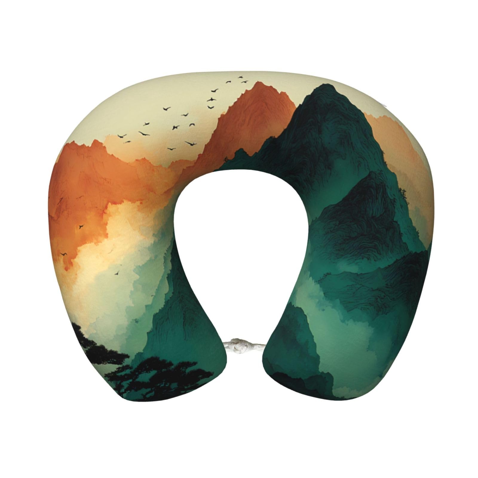 BOAIHH Cloudy Mountain Memory Foam Travel Pillow for Soft Comfort Fits Snugly for Naps Office, and Airplane Use