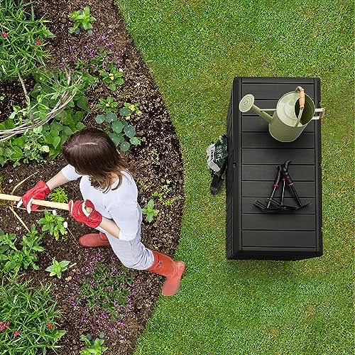 Homall 85 Gallon Large Resin Deck Box Waterproof Outdoor Storage With Padlock Indoor Outdoor Organization And Storage Container For Patio Furniture Cushions thumb #5