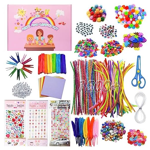 Bastelset Kinder,1500+ Stück DIY Basteln Bastelkoffer