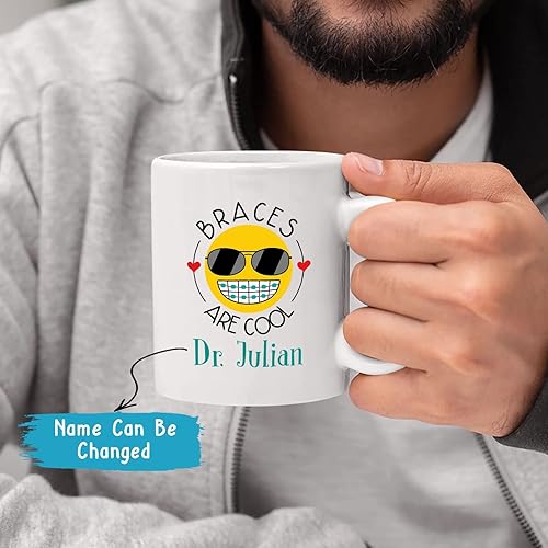 Miniatura 2 de Custom Orthodontist Coffee Mug With Name, Braces Are Cool Funny Mug, Personalized Orthodontist Dentist Dental Assistant Hygiene Cups 11oz 15oz,