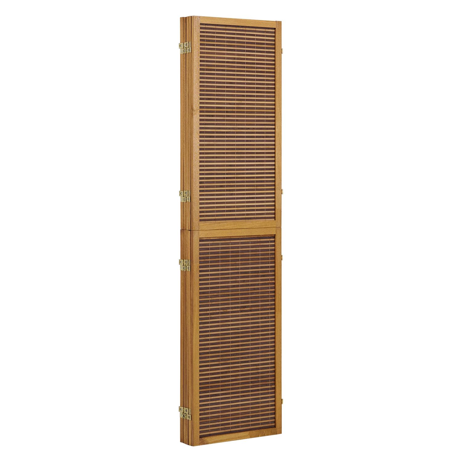 5 pan diviseur de pièce écran Pliant - diviseur de Shoji Bois avec du Bambou en Brun Clair