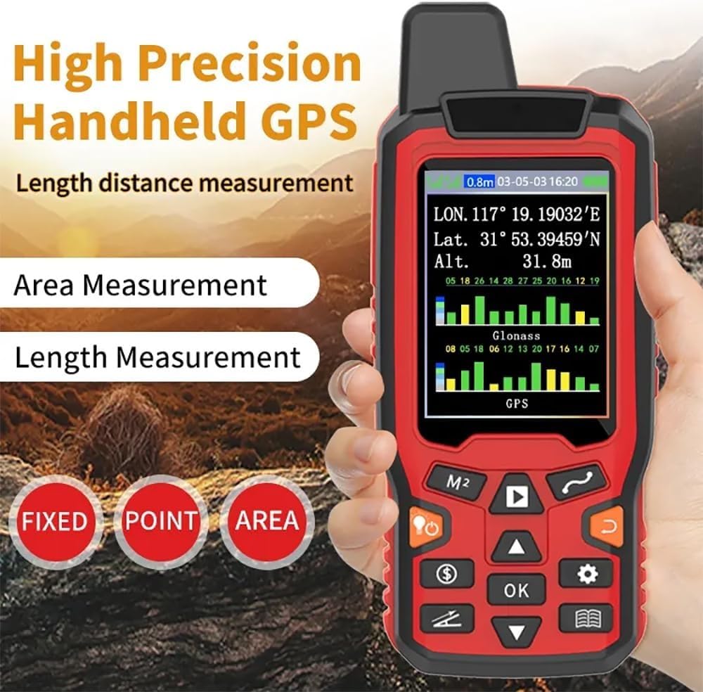 Navigazione GPS portatile Traccia Misuratore di area terrestre, Geometra GPS, Dispositivo di misurazione dell'area con schermo da 2,4 pollici, Misuratore di area for misurazione di aree e distanze.