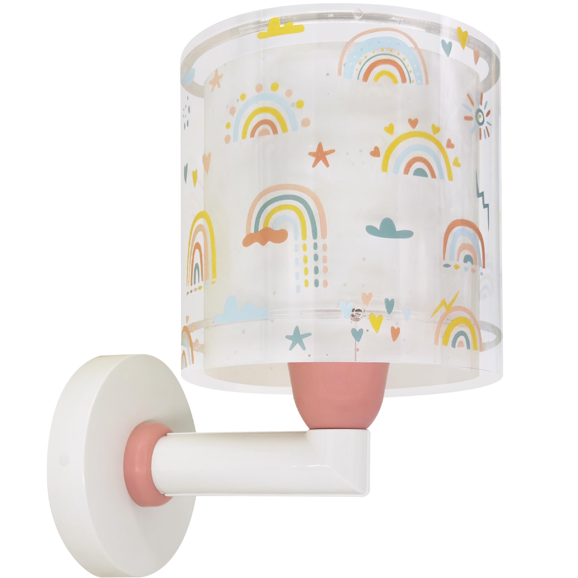 Dalber kinder Wandlampe, Kinderlampe Wandleuchte Rainbow Regenbogen, 41199, E27, Rosa | Wandleuchte; Kinderzimmer; E27 - 1 x 15W