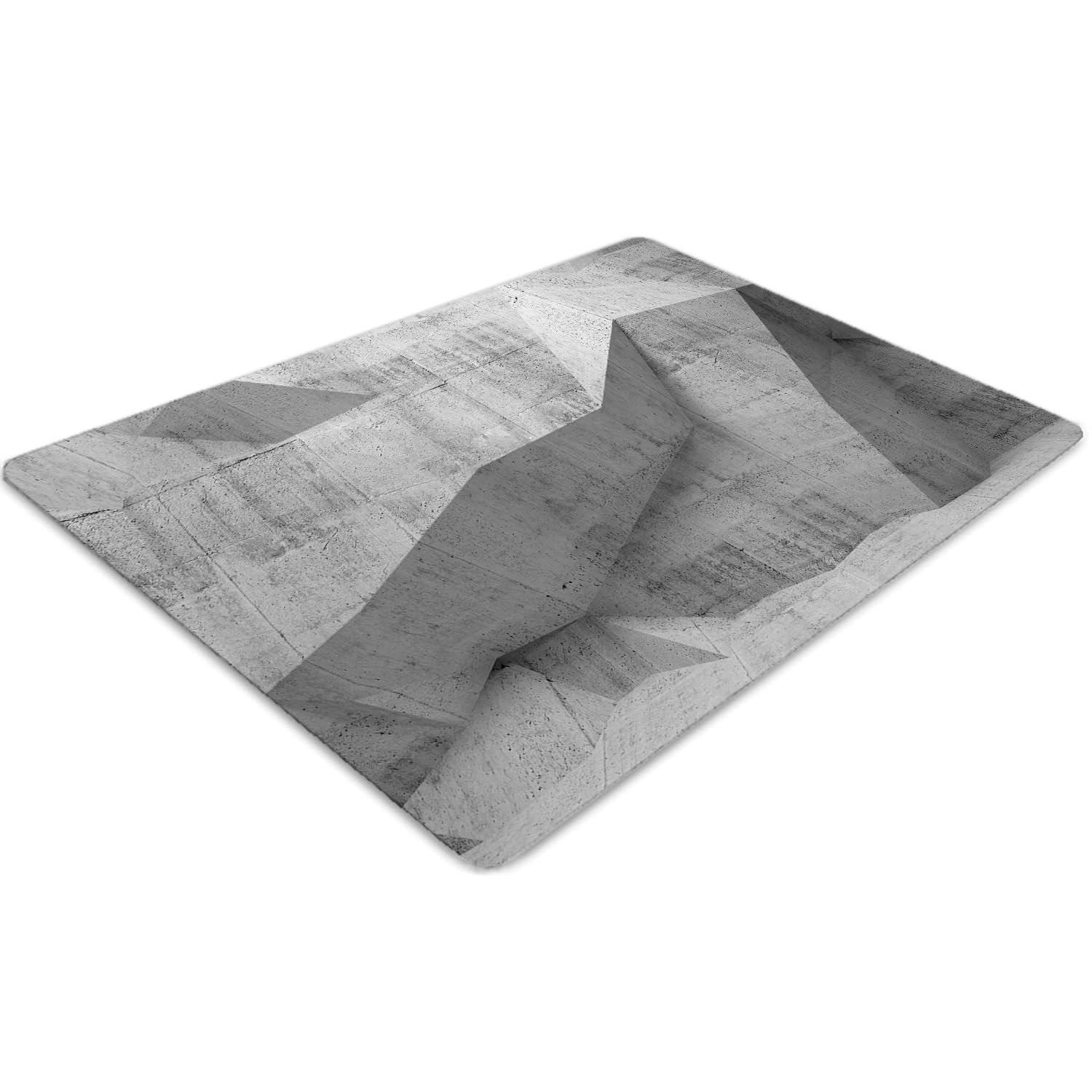 Tapis de Chaise 140x100 cm Rectangulaire Protecteur de Sol en PVC Abstrait Concret