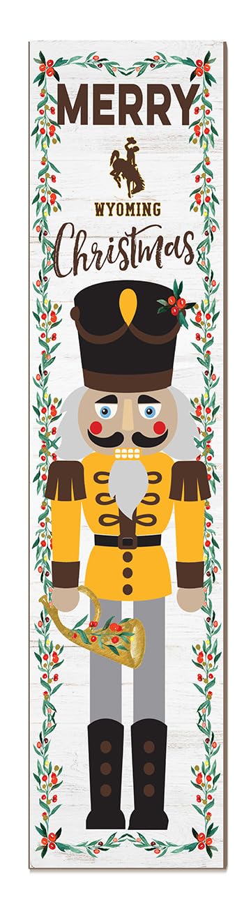 KH Sports Fan Wyoming Cowboys Nutcracker Porch Leaner, 11x46 Inches, Cowboys Outdoor Christmas Sign; Display Some Holiday Cheer with This Wyoming Cowboys Nutcracker Sign