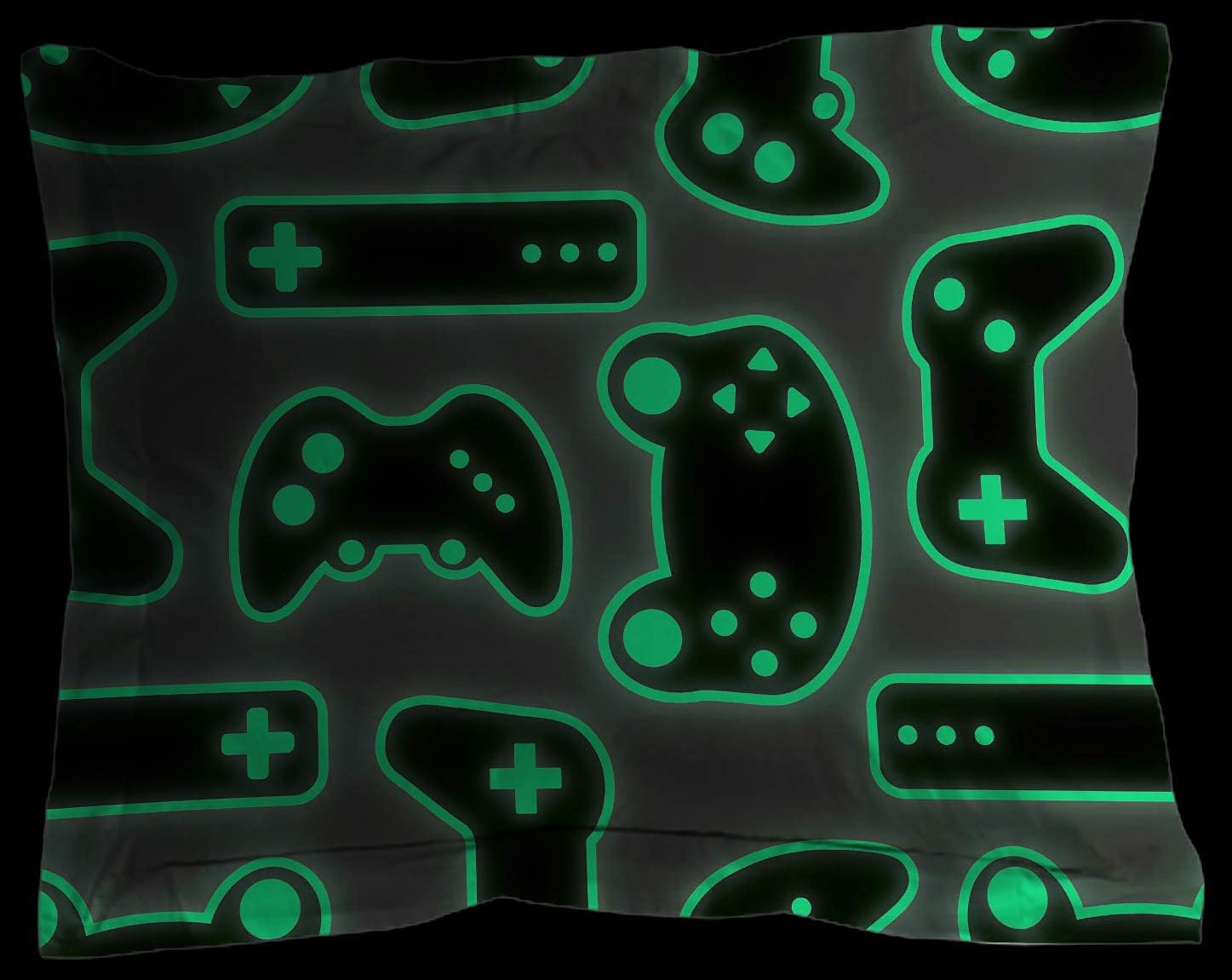 Jay Franco Trend Collector Game On Glow in The Dark Twin Comforter & Sham Set - Super Soft Kids Bedding Features Video Game Contollers - Fade Resistant Microfiber - Image 5