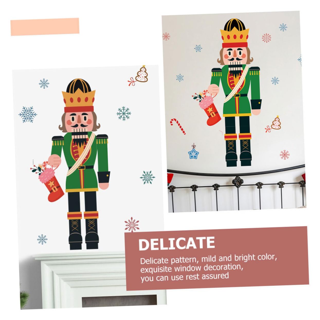 TOPBATHY 5 Blätter Weihnachtsfensteraufkleber kühlschrankaufkleber weihnachtliche fensterbilder Weihnachtsaufkleber Haushaltsdekoration Fensterdekoration Festfenster haftet PVC