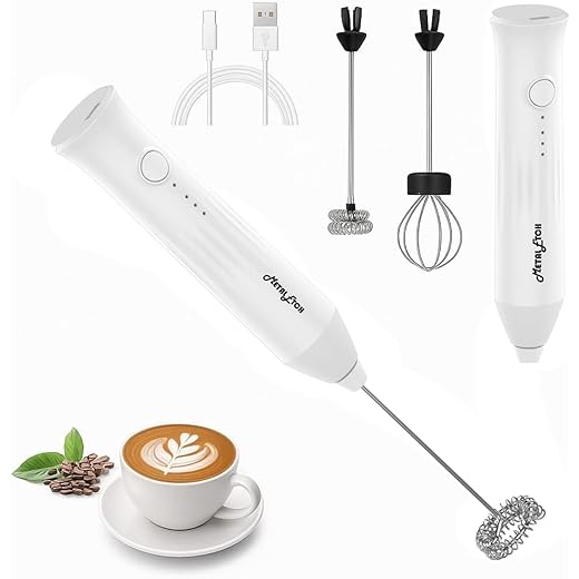 Metal Etch Rechargeable Milk Frother ? 1 Year Warranty Handheld Cordless Coffee Frother with 2 Whisks & 3-Speed Settings | Stainless Steel USB Foam Maker for Latte, Cappuccino, Matcha, Protein Shakes