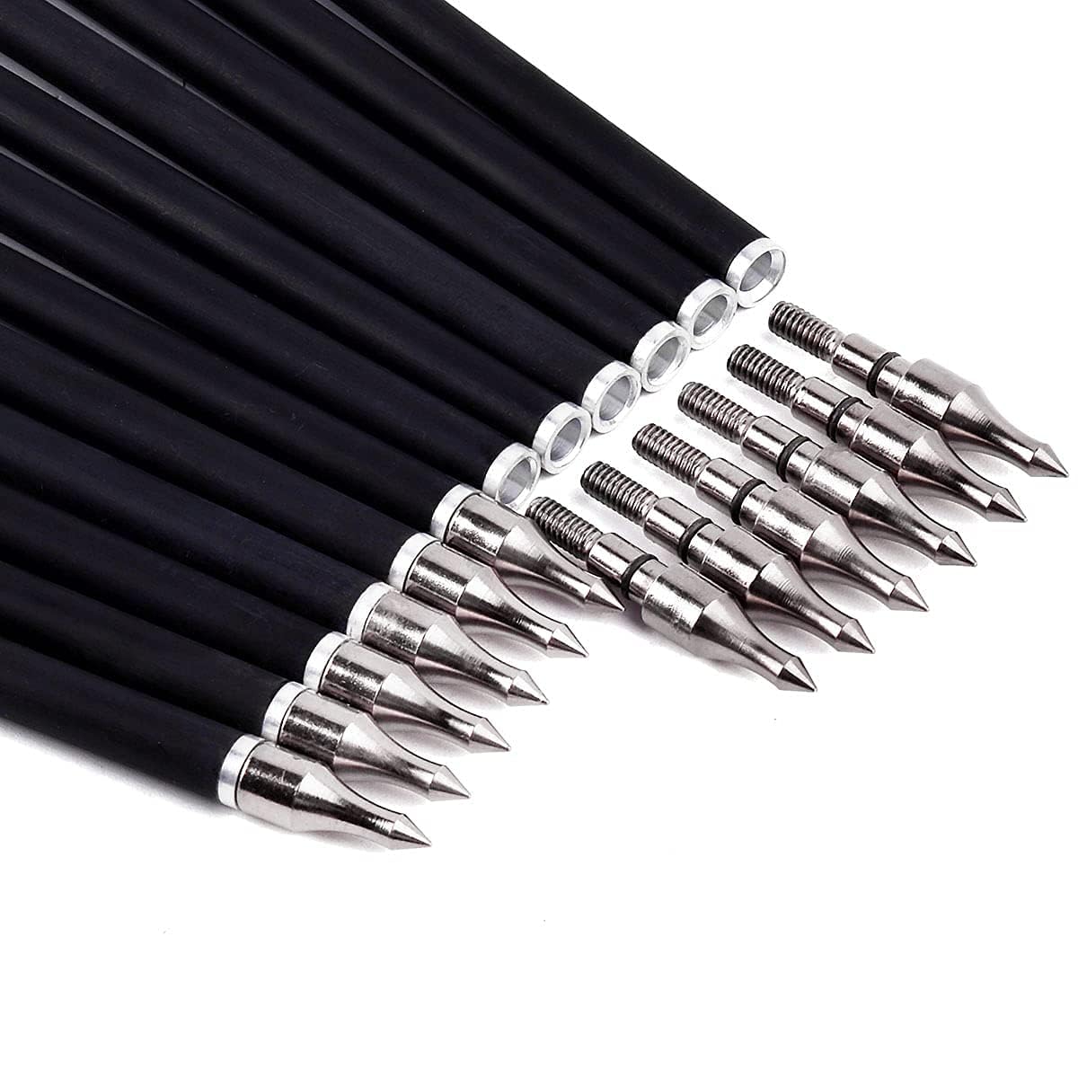 SHARROW 30" Freccia in Carbonio Spine 500 Frecce da per Arco Frecce Carbonio Frecce Tiro con Arco con 4" Piume Naturali Frecce per Arco Ricurvo Arco Compound