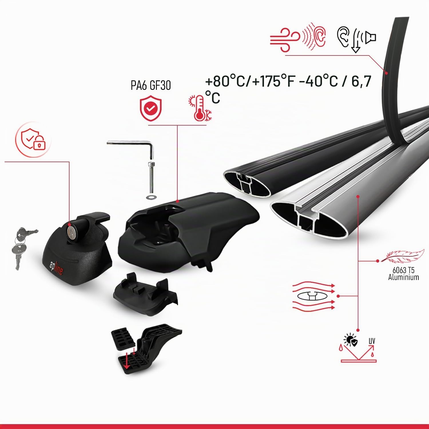 Compatible avec Dacia Duster 3 (P1310) 2024-2026 ACE-1 Barres de Toit Railing Porte-Bagages de Voiture Gris Aluminium 2 Barres