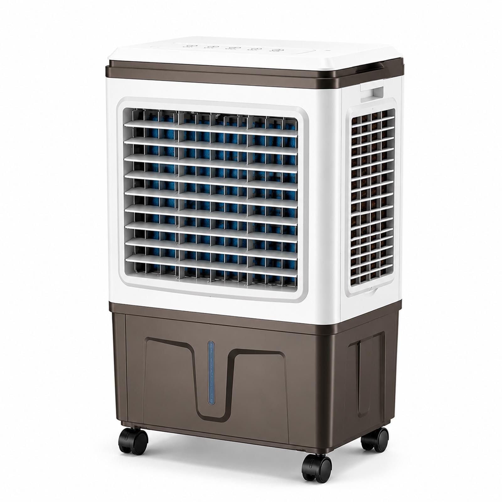 Sunseota Portable Evaporative Air Cooler with Humidifier, 40L Swamp Cooler with 2 Ice Packs, Quiet Windowless Cooling Fan with Wide Oscillation, Powerful Portable Space Cooler for Bedroom 30L