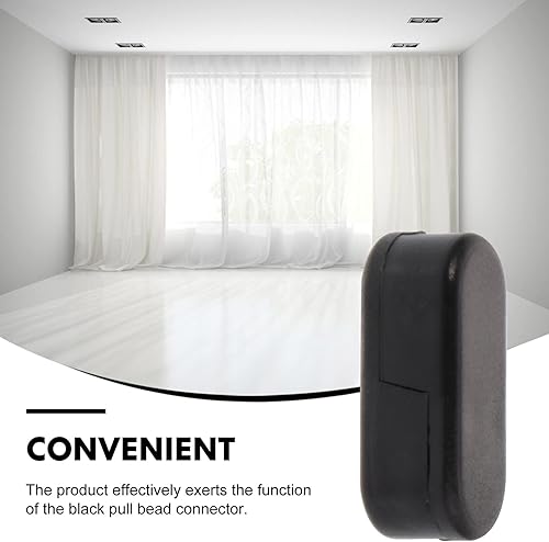 Miniatura 5 de EXCEART Cortinas negras, 25 piezas de conectores de cadena con cuentas de plástico negro, clips de conectores de cable de cadena ciega para el