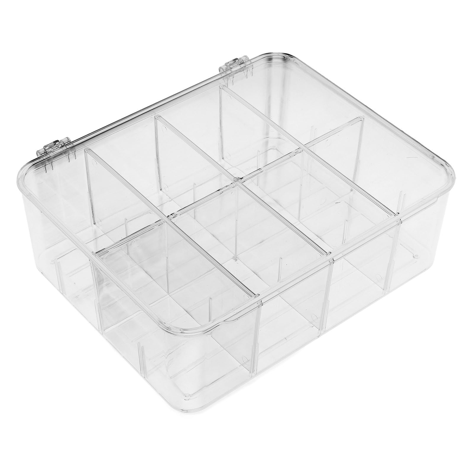 Unterteilte Snackbox mit 8 Fächern aus Lebensmittelechtem PET Transparenter Behälter mit Deckel Zur Aufbewahrung Von Obst Gemüse und Snacks für Küche und Picknick