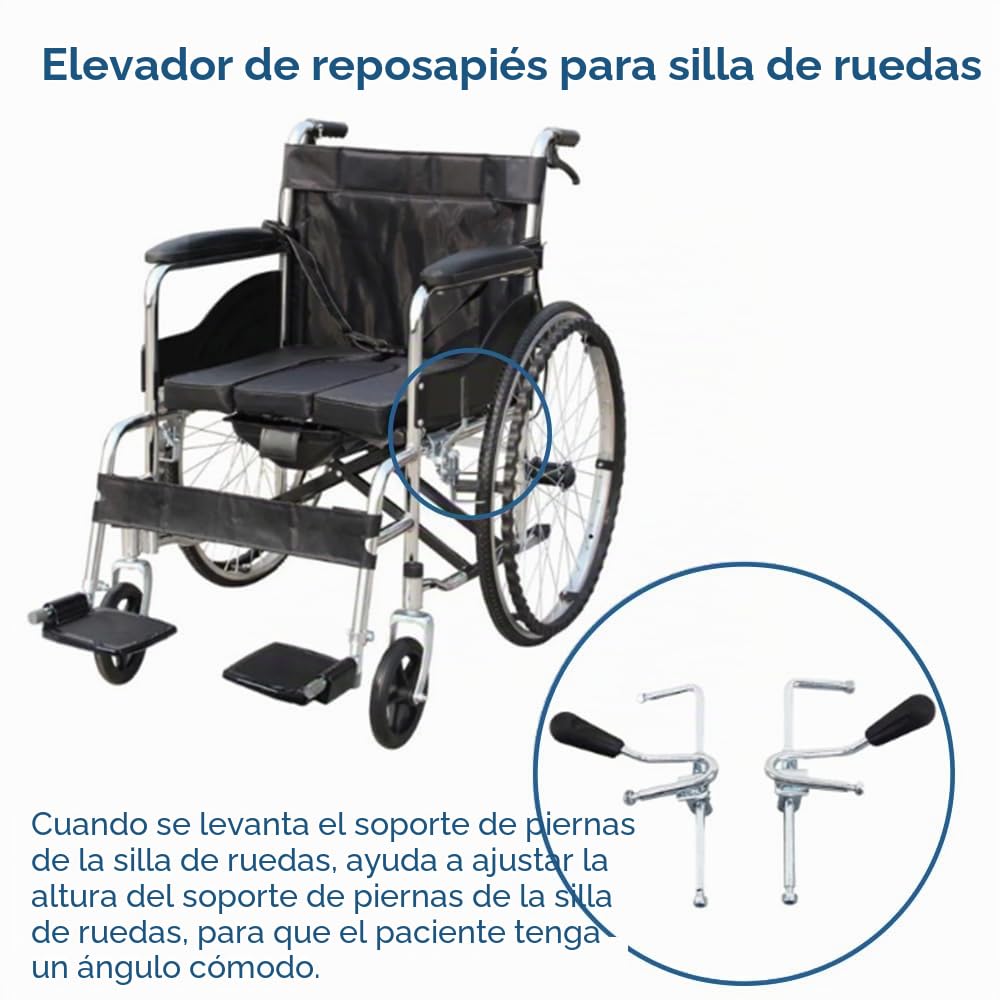 Reposapiés para silla de ruedas, elevador elevador, accesorios de repuesto para la mayoría de sillas de ruedas manuales, 2 unidades