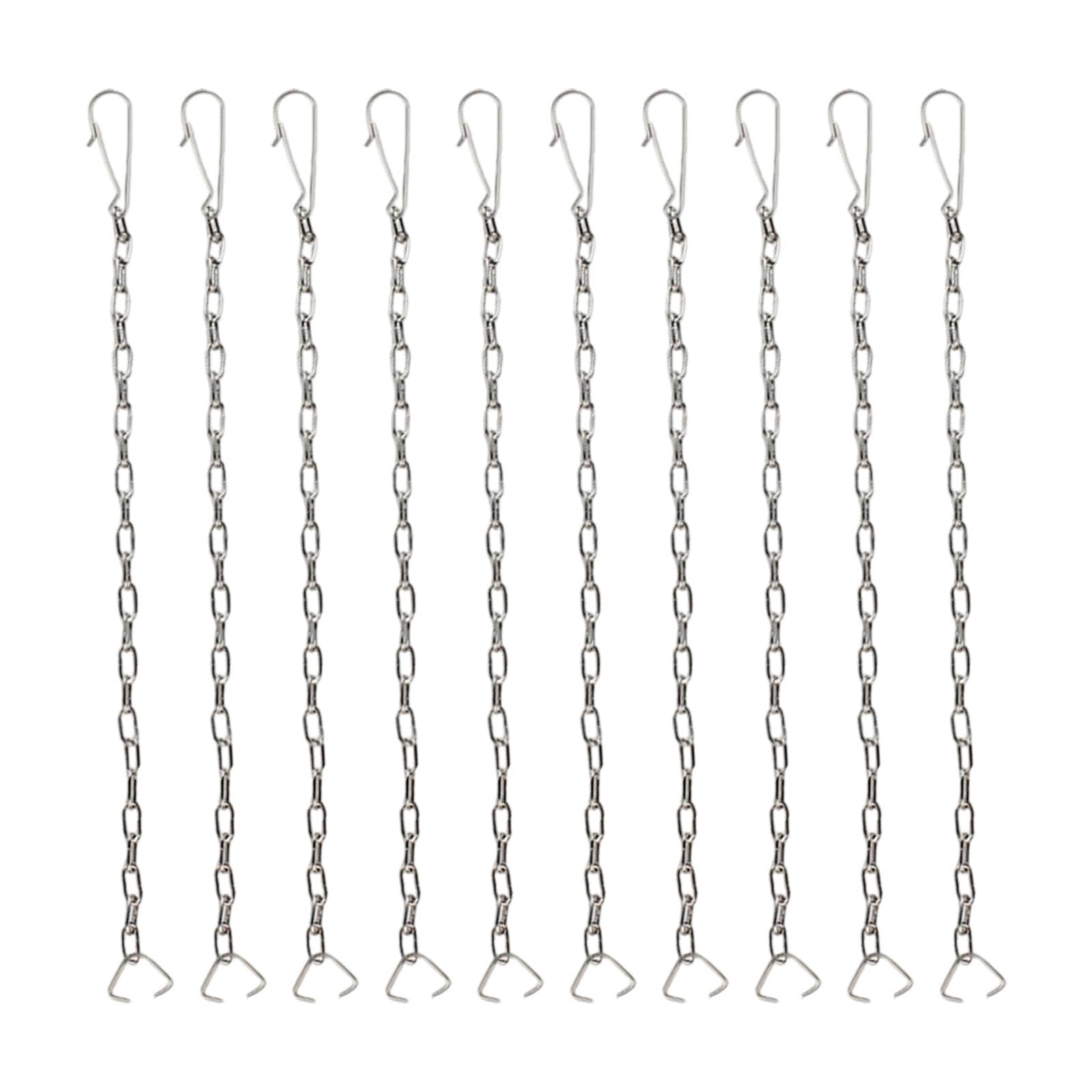 10Pcs Stainless Steels Universals Flapper Chain Replacement Toilet Lift with Hook and Rings for Most Universals Toilet