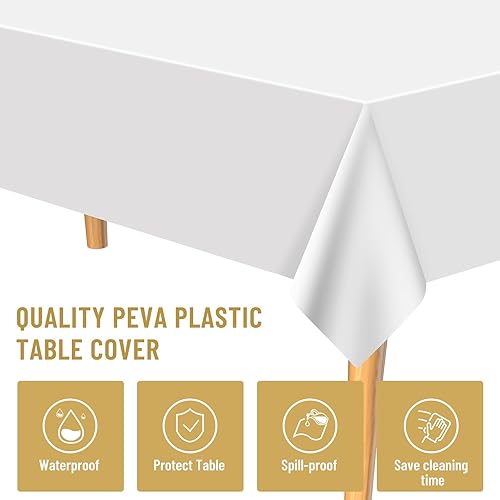 Miniatura 3 de PLULON Juego de 12 manteles de plástico y camino de mesa de satén, color negro, rectangular, camino de mesa dorado para boda, cumpleaños, Halloween,