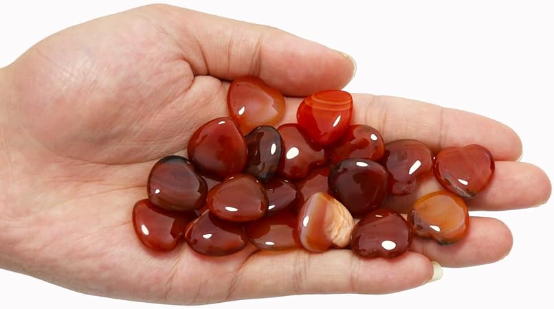 Namzi 20 Packs of Tumbled Polished Natural Carnelian Crystals Heart Stones, Crystals and Healing Stones Quartz Bulk for Wicca, Reiki, Healing Energy, Chakra Stones, Witchcraft Supplies