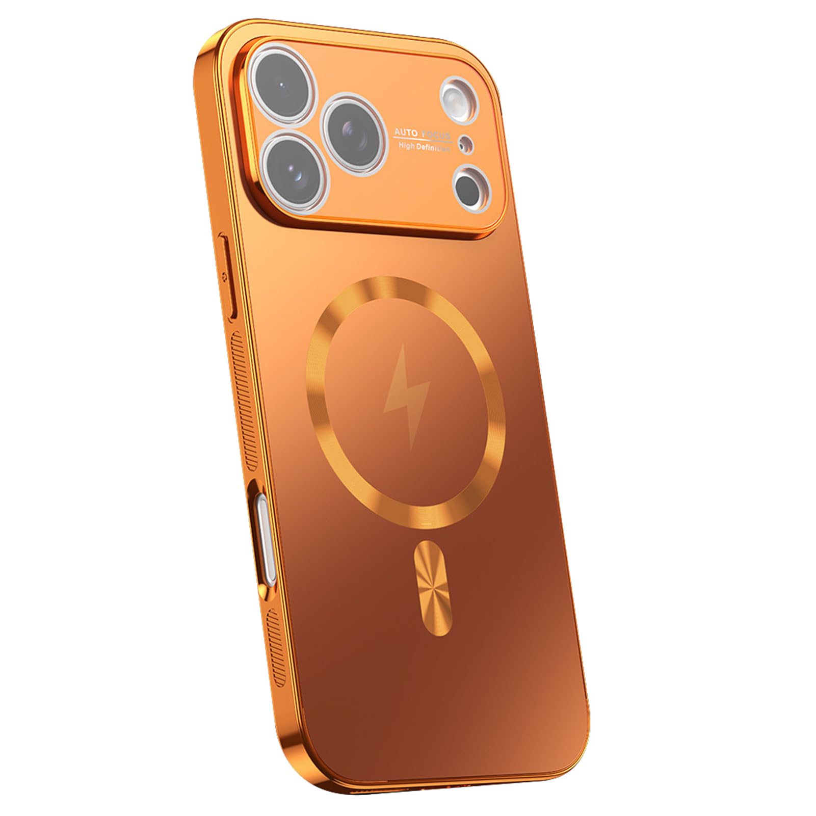 Coque iPhone 17 Pro Max orange mate avec charge magnétique