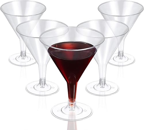 Vasos de Martini desechables de plástico vasos de Martini de 65 onzas taza de plástico desechable para postre de plástico taza de cóctel agradable