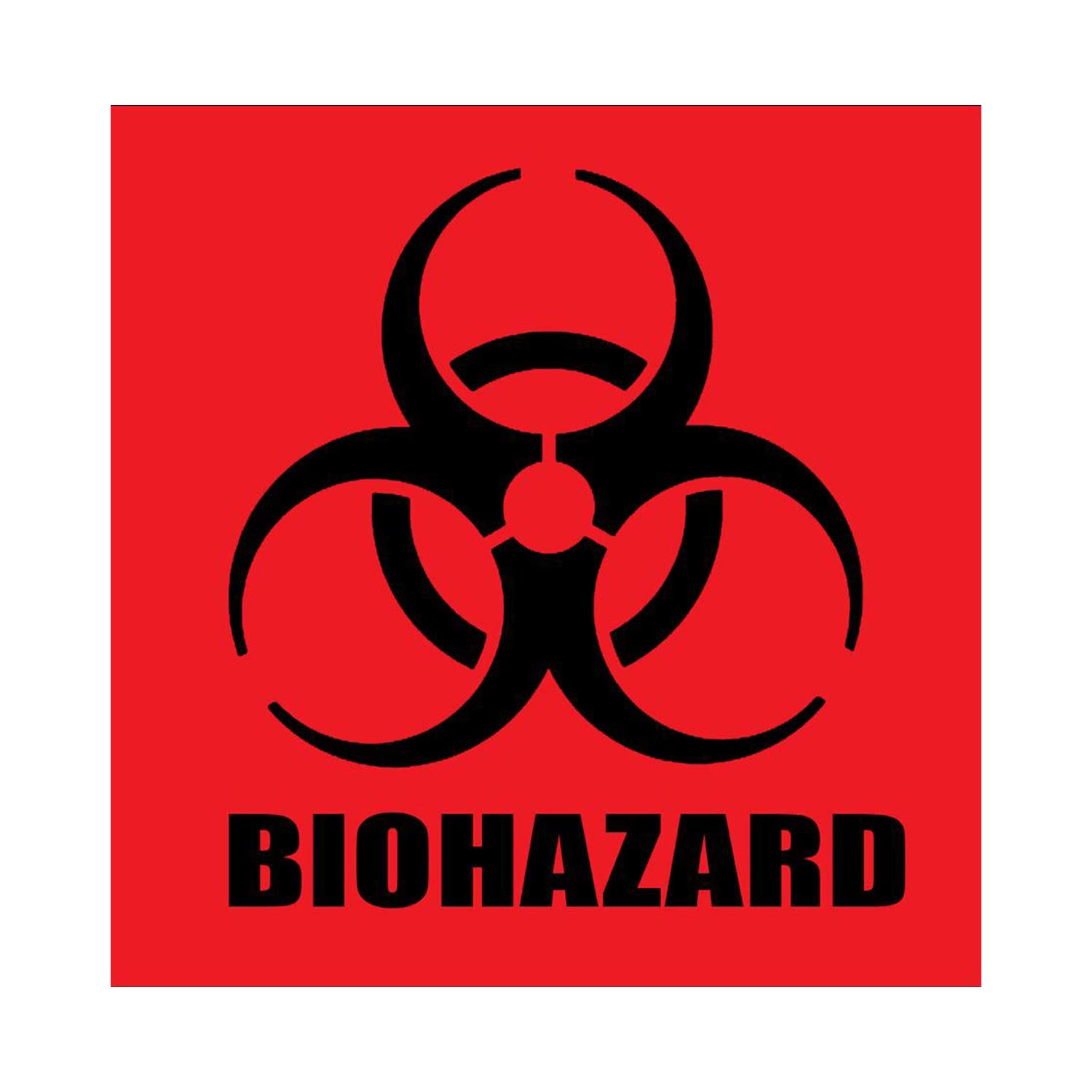 2” x 2” Biohazard Stickers Sign, Roll of 250 Biohazard Warning Labels, Coated Paper, Universal