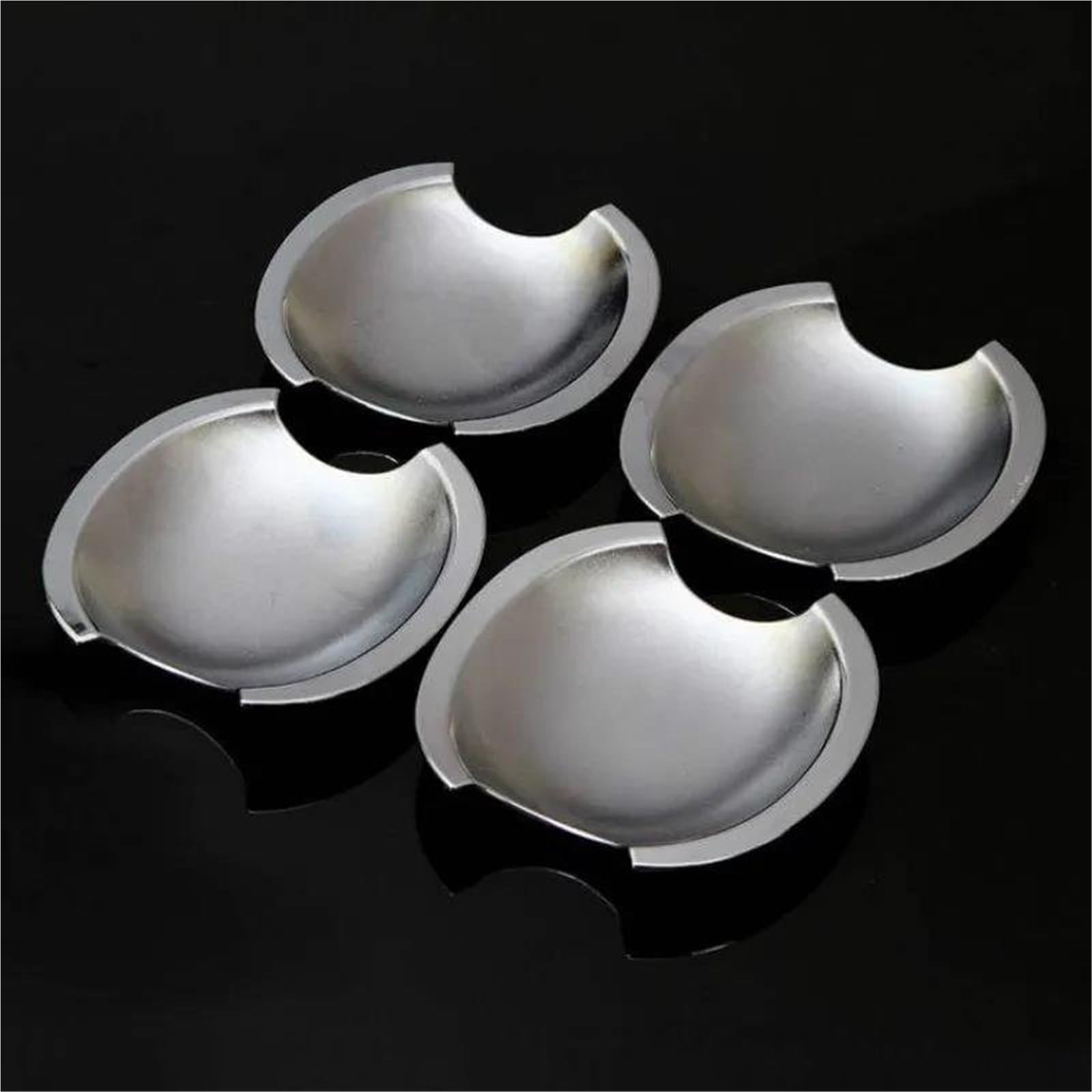 Jtwmty Silver Bowl For Ford For Mustang 2005 2006 2007-2011 Chrome Carbon Fiber Car Door Handle Cover Sticker Decal Accessories(Silver Bowl)