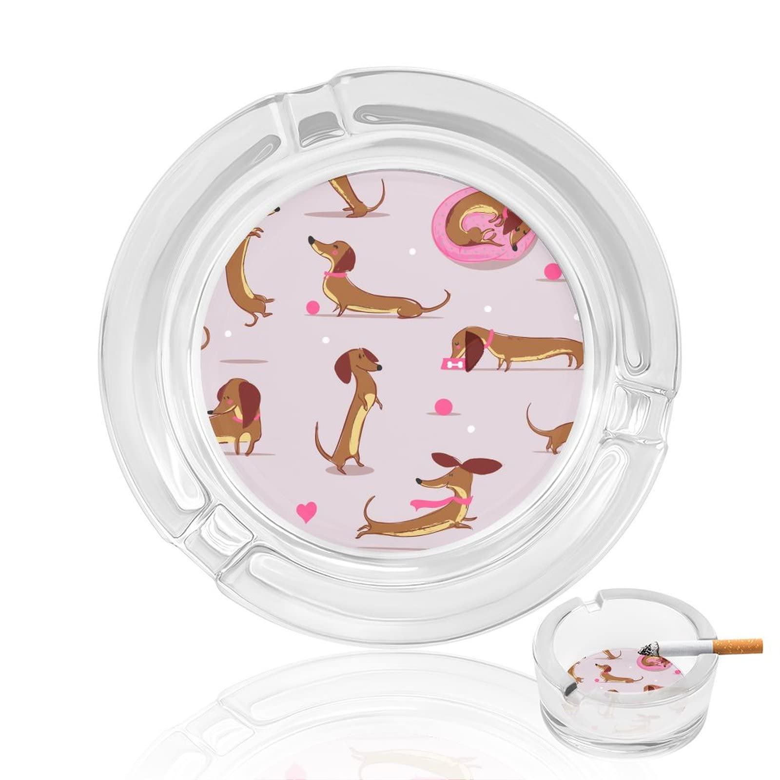 Lurnise Multi13 Ashtrays For Cigarettes Sausage Dog Crystal Glass Ash Tray Smoking Ashtray Holder For Home Hotel Office Table Top