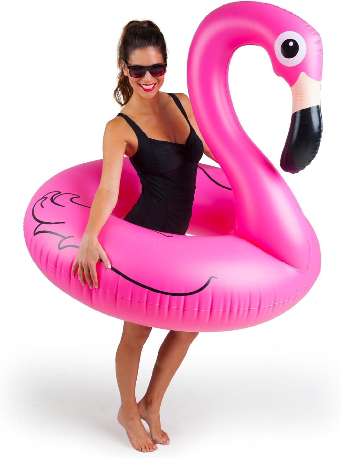 ISEAU Inflatable Swimming Pool Floating Ring Cool Design and Shaped Swimming Pool Tube for Adults Big Size Inflatable Pool Float Tube Circle Summer Water Toys Air Mattress (Flamingo Ring)
