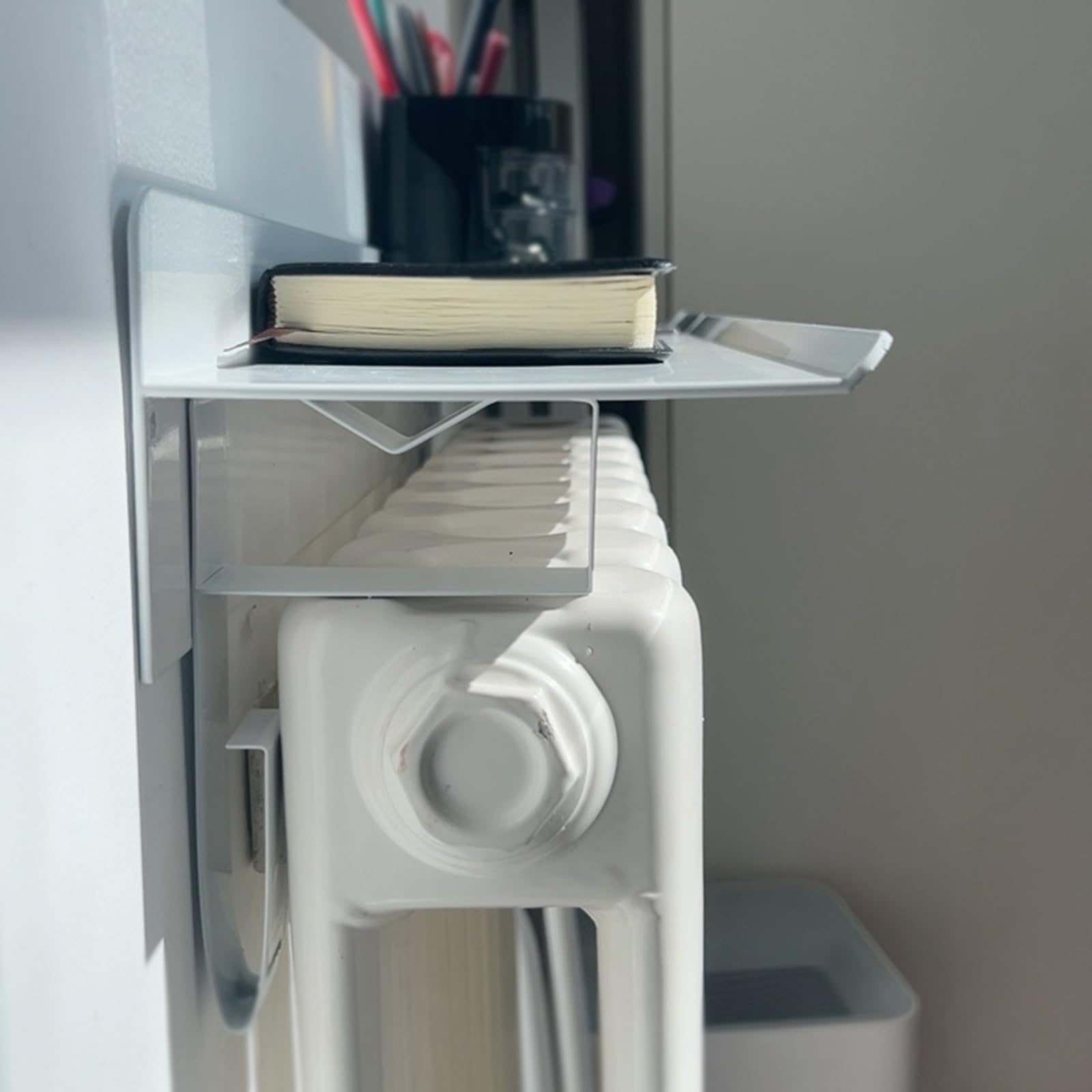 Mensola Del Radiatore Mensola Termosifone Copri radiatore superiore 200 180 160 140 120 CM, mensola rustica stretta sospesa in legno bianco sopra il radiatore, mensola per radiatore senza foratura con