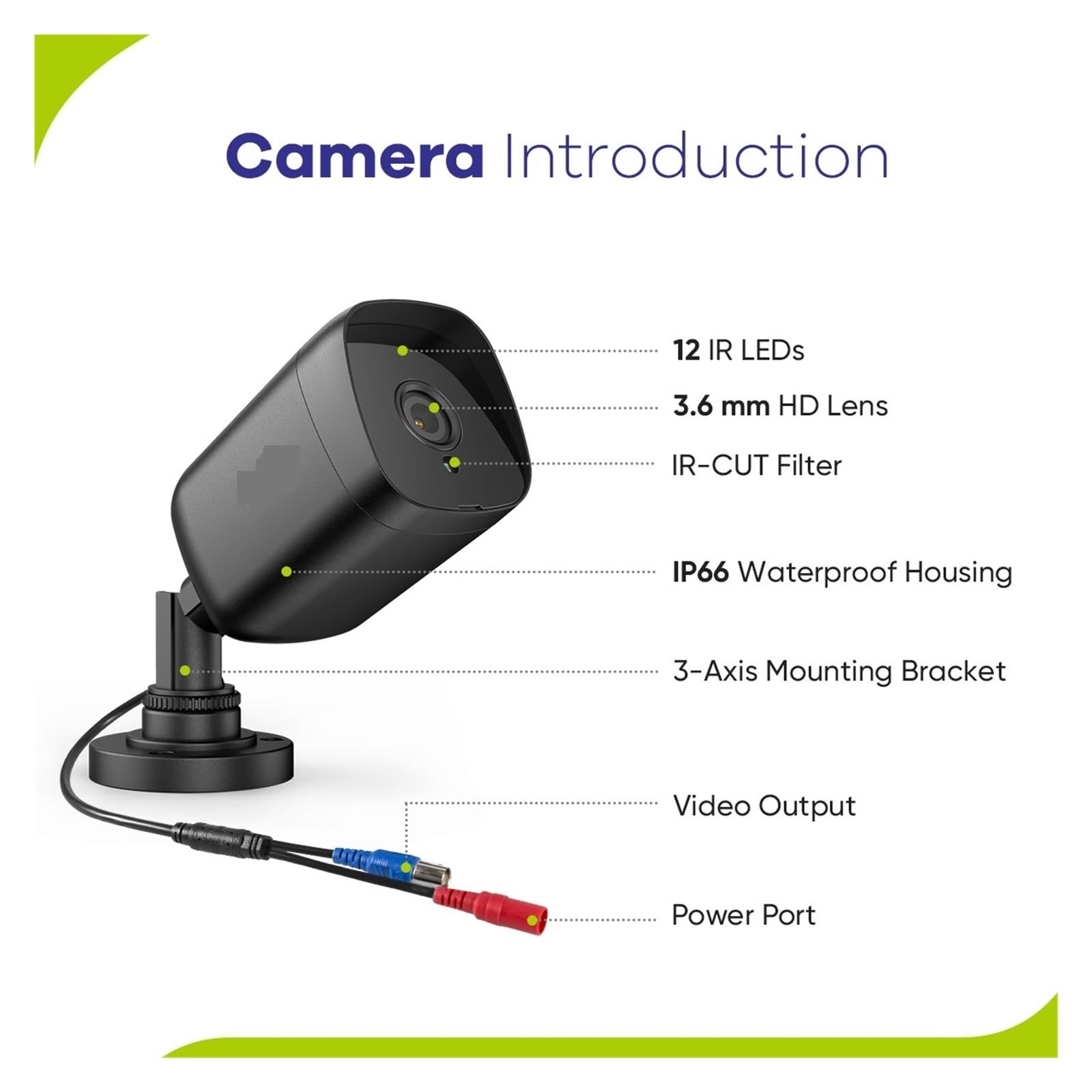 Kamera bezpieczeństwa, 8-kanałowy rejestrator 1080N System CCTV Rejestrator wideo 2/4/8 szt. 2MP Bezpieczeństwo w domu Wodoodporna kamera noktowizyjna Zestawy do nadzoru(None,With 4PCS camera)