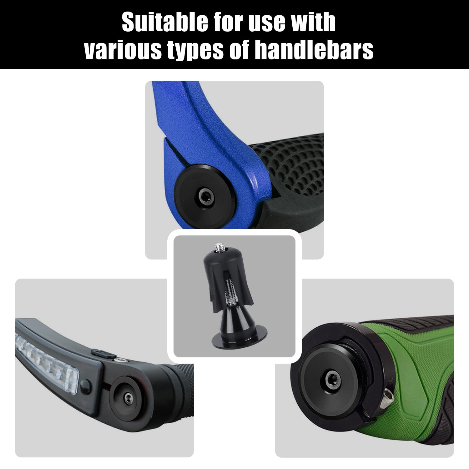 Bouchons De Guidon Vélo En Alliage Aluminium - Noir, 23.7mm, Pour Protection Et Style