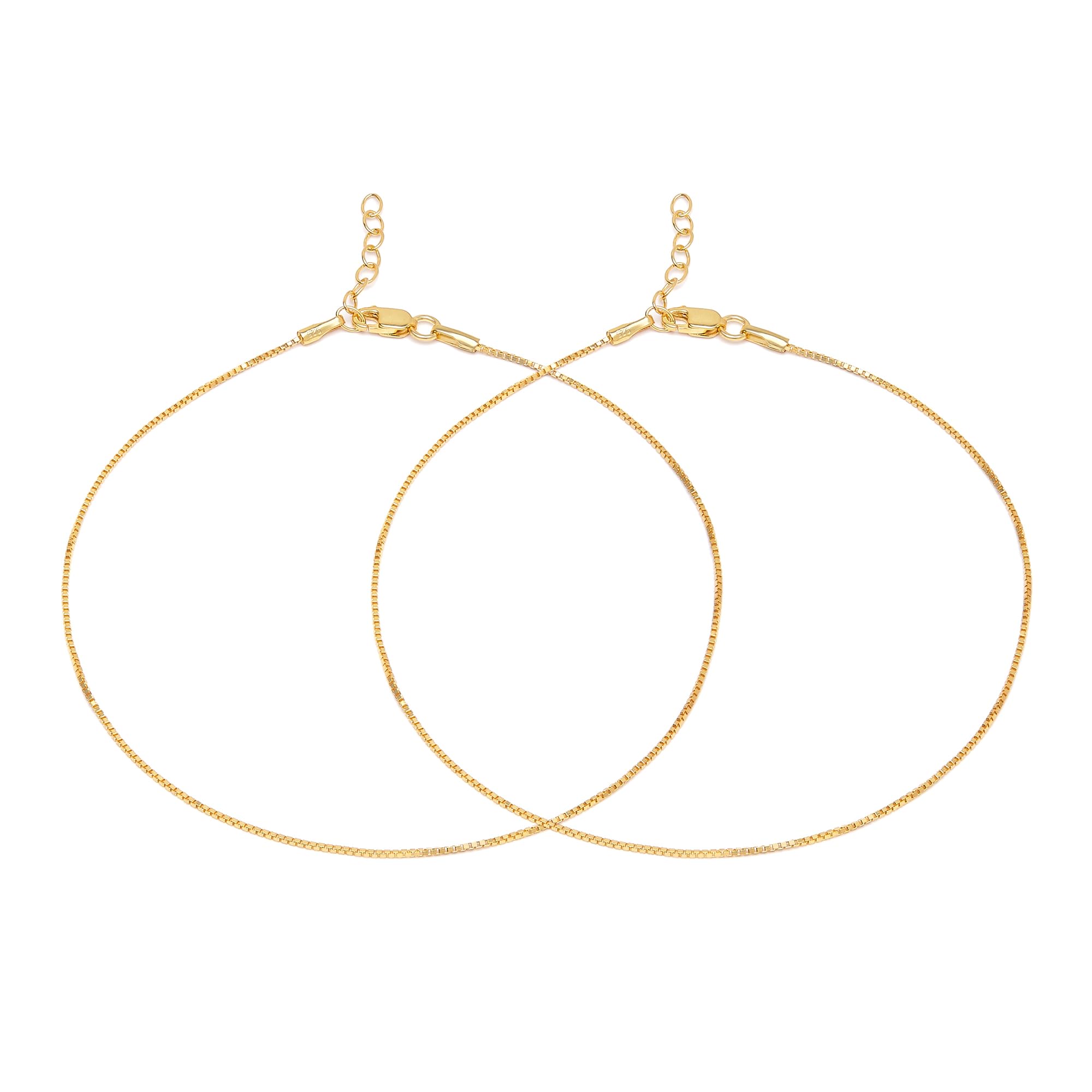 ZAVYA 925 Sterling Silver Modest Minimal Gold Plating Anklet (Pair) | Gift for Women & Girls | With Certificate of Authenticity & 925 Stamp (B0C61G3PM1) Amazon Price History, Amazon Price Tracker