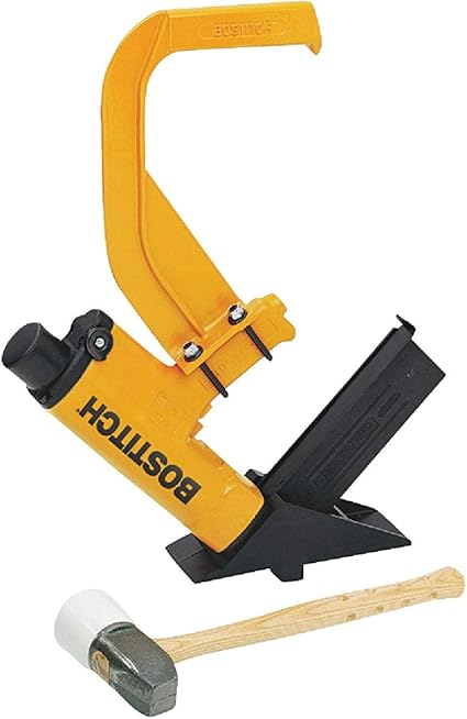 Flooring Stapler Pneumatic 1 1 2 Inch to 2 Inch (MIIIFS) Bostitch Gold and Black.