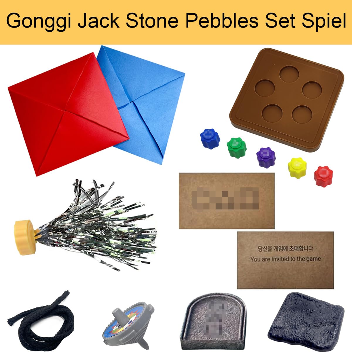 Gonggi Jack Stones - Jeu Traditionnel Coréen Avec 5 Pierres En Plastique - Jeu De Adresse Et Voyage