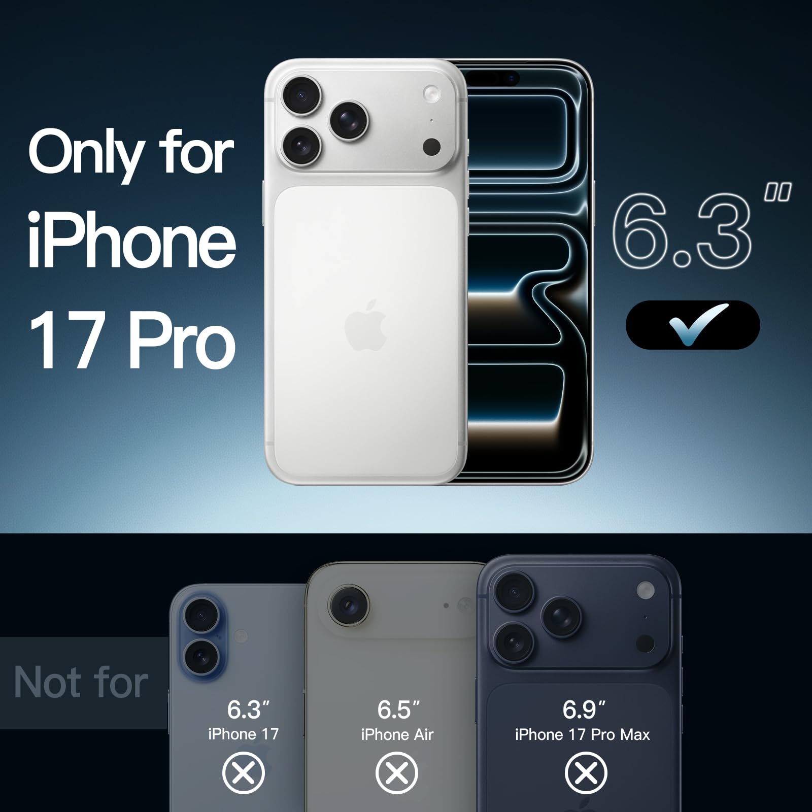 JETech Cover per iPhone 17 Pro 6,3 Pollici, Anti Ingiallimento Antiurto Cellulare Paraurti Custodia, Anti-Graffio Retro Trasparente (Trasparente)