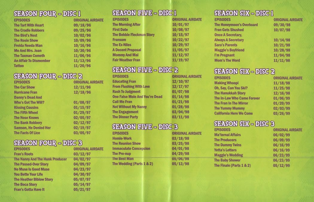 The Nanny: Seasons 4-6 DVD Collection (The Complete Fourth, Fifth & Sixth Seasons (Season 4 / Season 5 / Season 6) [9-Disc Set]