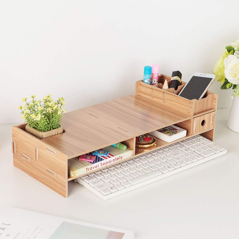 Forniture per ufficio, Supporto per laptop per scrivania Supporto per monitor in legno Mobile per TV in legno Supporto per PC Supporto per laptop in legno Scaffale per scrivania