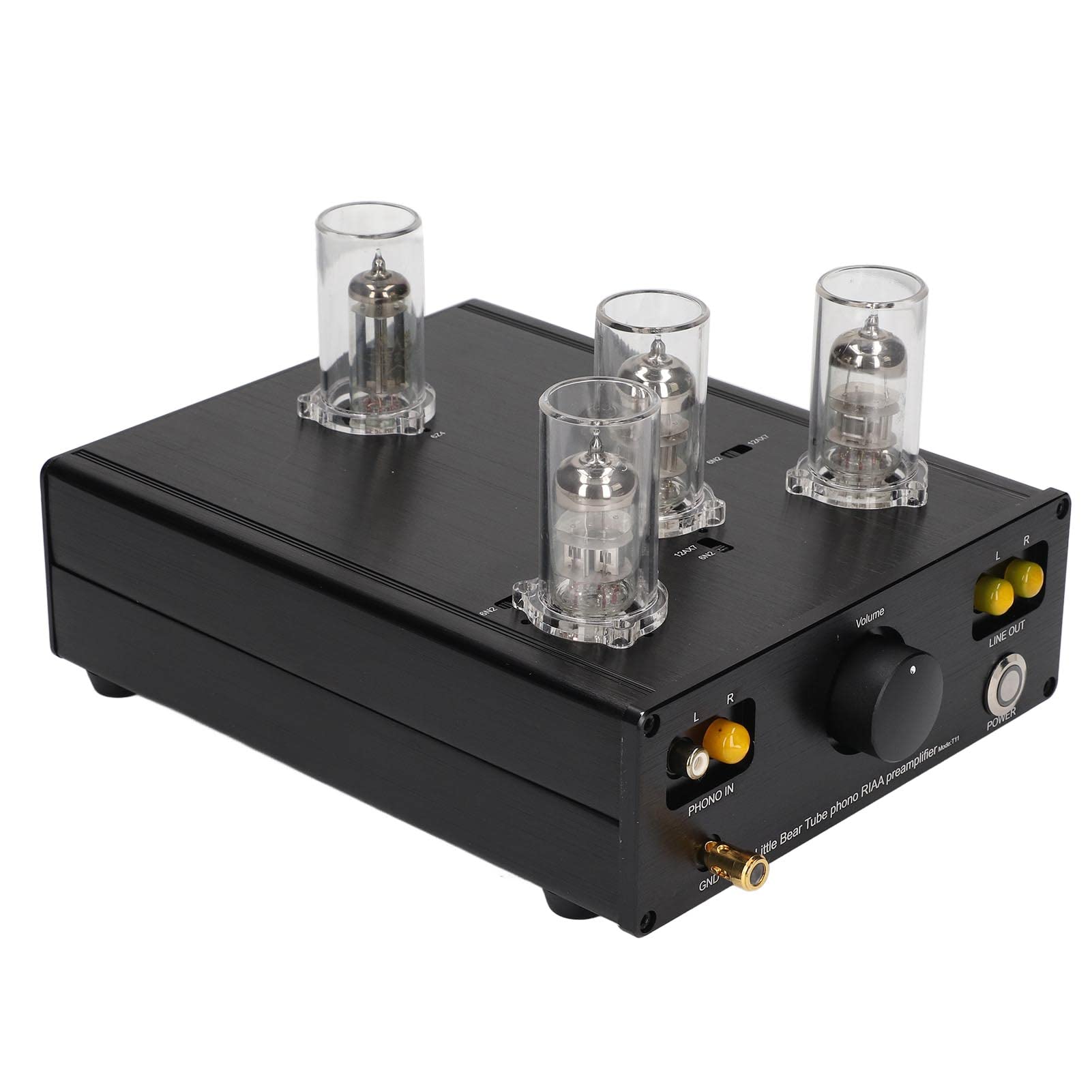 Preamplificatore Valvolare, Preamplificatore Phono a Basso Rumore di Fondo Durevole HIFI Aspetto Elegante per Giradischi (Spina europea 220 V)
