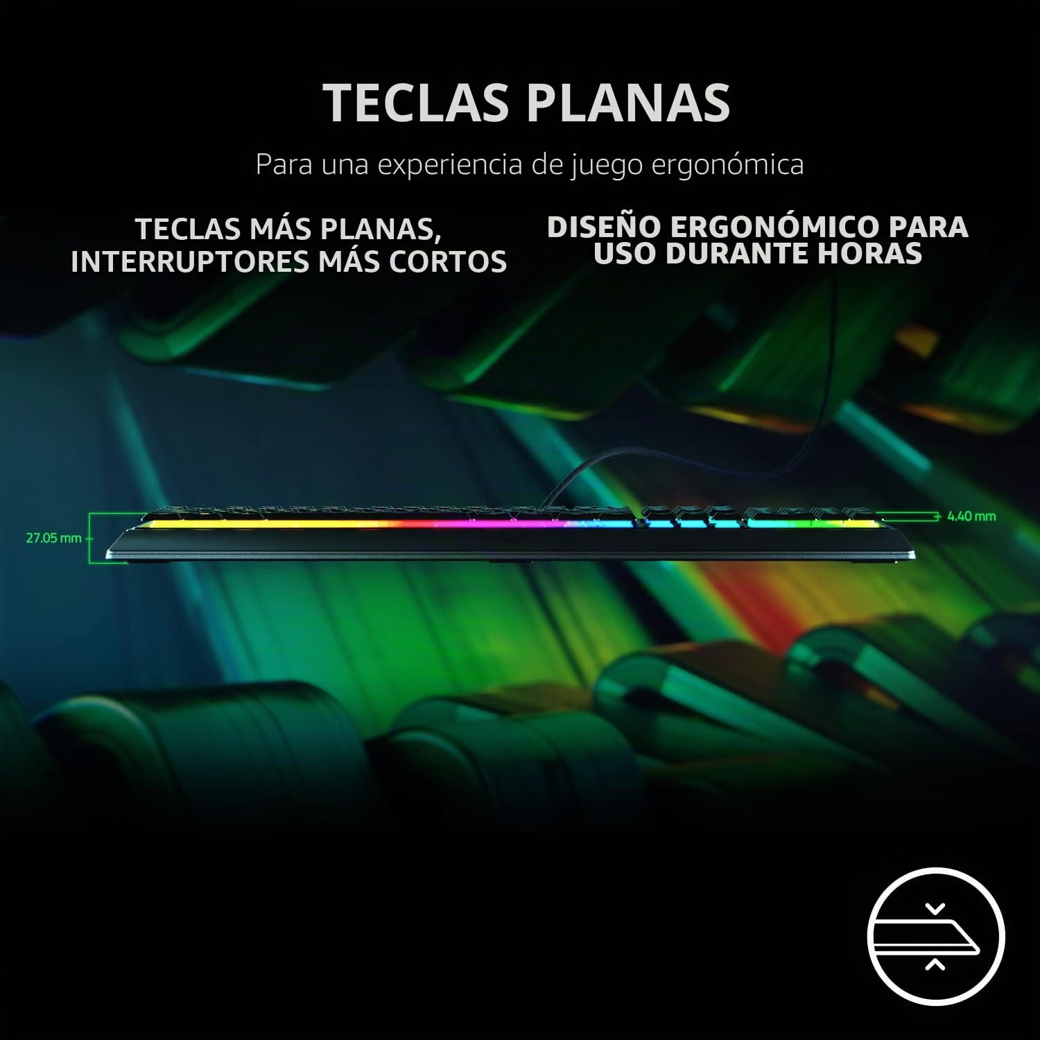 Razer Teclado para Videojuegos con membranas híbridas de Membrana mecánica (reposamuñecas ergonómico, Totalmente programable, RGB Chroma) QWERTZ | disposición DE, Negro