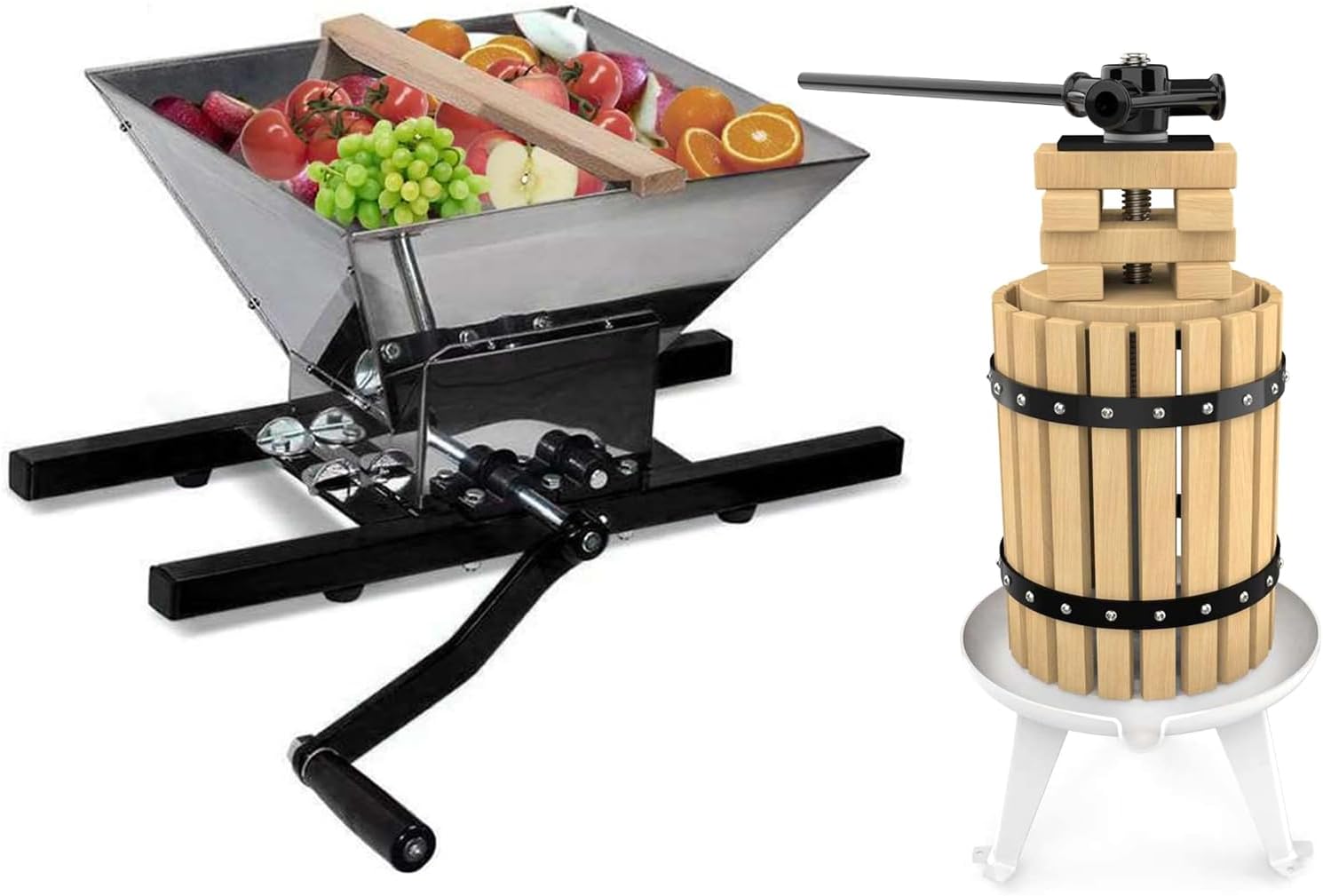 4.75 Gallon/18L fruit press with 7L fruit crusher