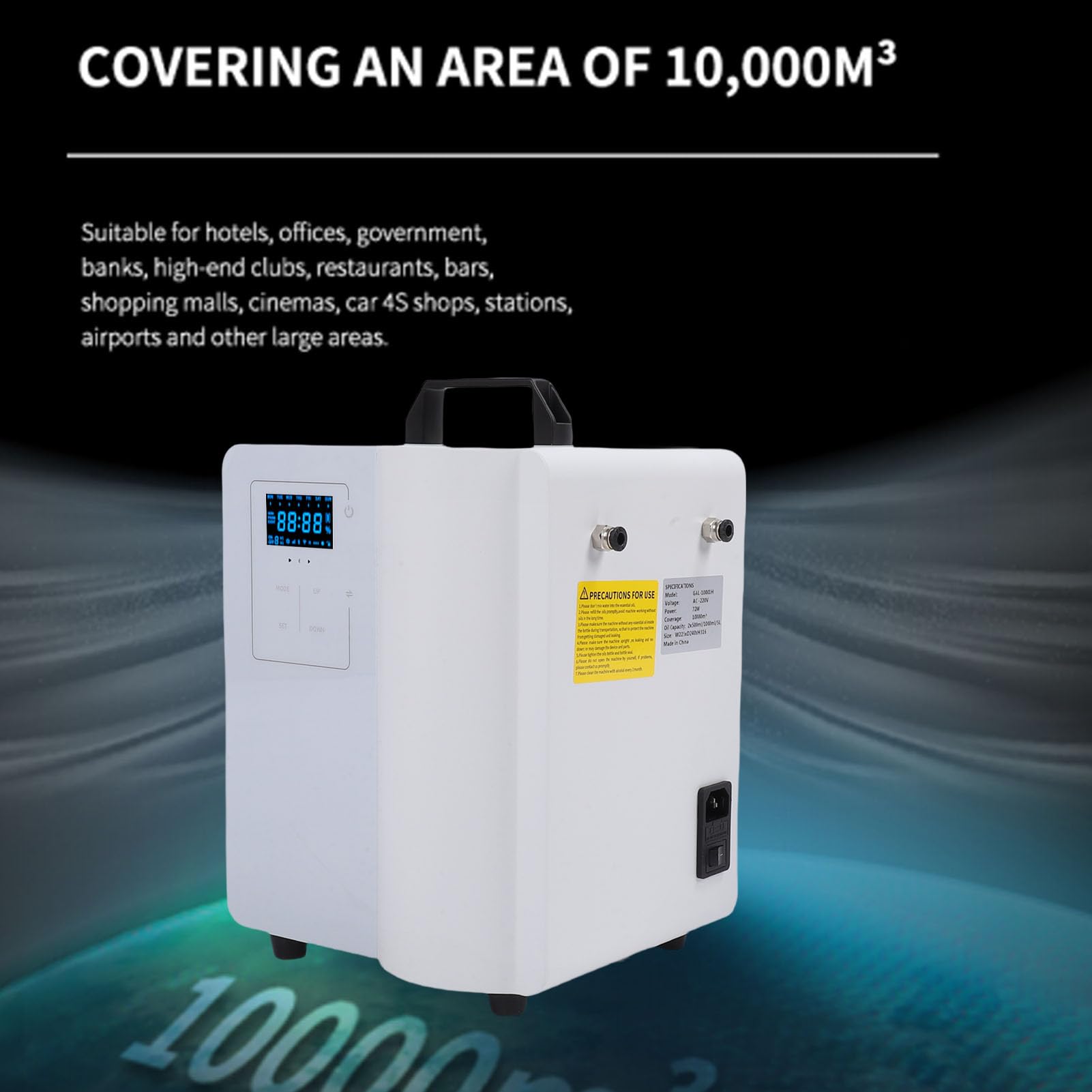Luocute Máquina de Aire Aromática Inteligente, Difusor de Aromaterapia Bluetooth de Doble Atomización con Aplicación y Dos Botellas de Aceite Esencial de 500 Ml, para Hotel, Oficina, (Enchufe de la