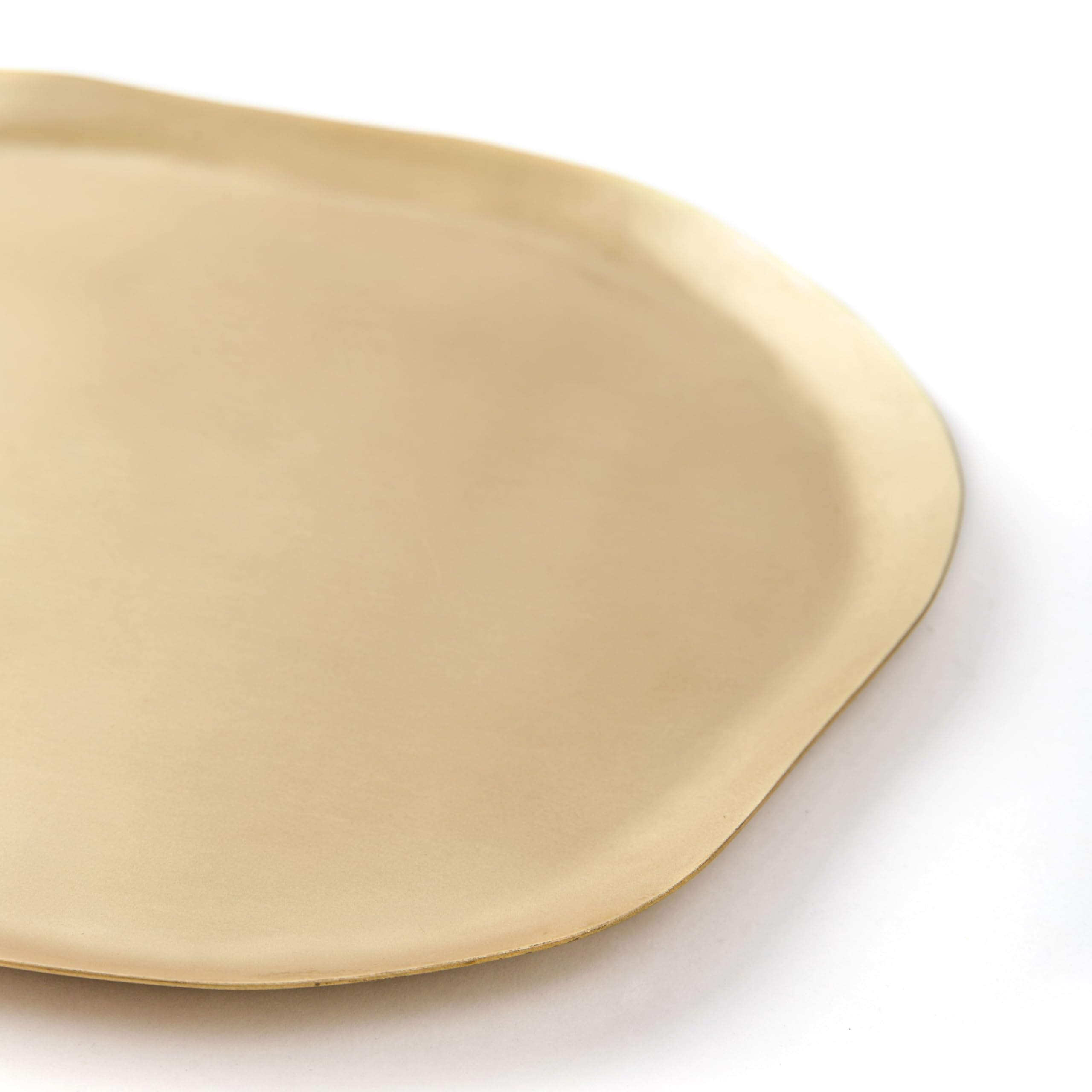 Serein Brass Platter Decorative Serving Tray Platter Handmade Irregular Center Table Serving Decor Dish Centerpiece Elegant Serveware Homeware Hotelware Vanity Tray for Home & Party Use - 10 Inch 2