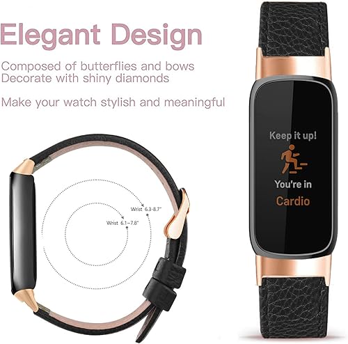 Miniatura 9 de Correa de reloj compatible con Fitbit Luxe, elegante correa de cuero delgada, suave repuesto para Fitbit Luxe Fitness, protector de pantalla