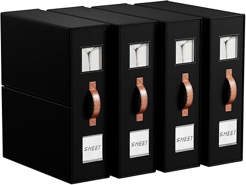Miniatura 11 de Paquete de 4 organizadores de almacenamiento de sábanas, organizador de armario de tela prémium con ventana transparente, diseño plegable que ahorra