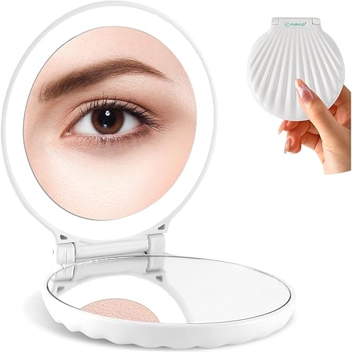 Miniatura 9 de Espejo compacto, espejo de maquillaje de viaje, mini espejo para bolso, bolso, espejo de bolsillo de aumento de 2 lados, espejo de bolsillo de