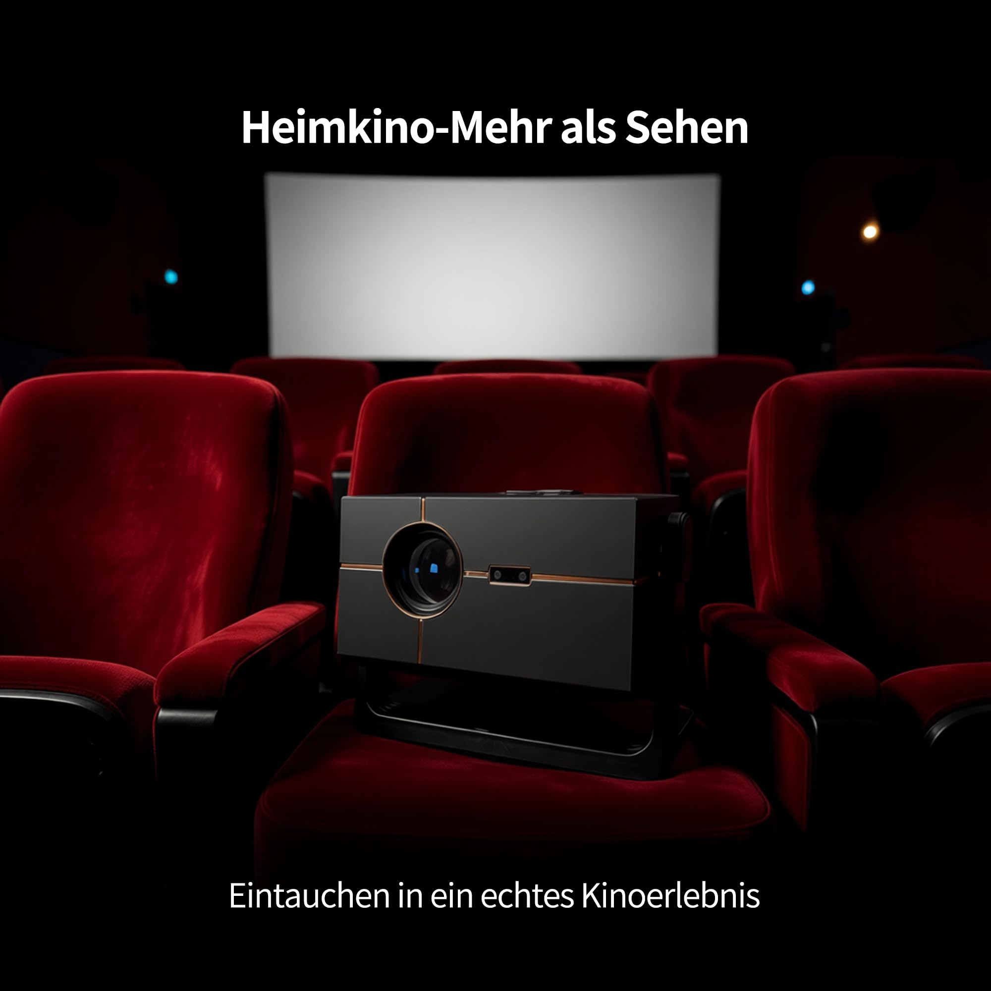 Proiettore con supporto 4K per Home Cinema - Proiettore Home Cinema 4K con autofocus e correzione trapezoidale automatica, proiettore Android per streaming online con Fire TV Stick, Netflix, ecc.